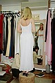 Margaret having fitting for wedding dress